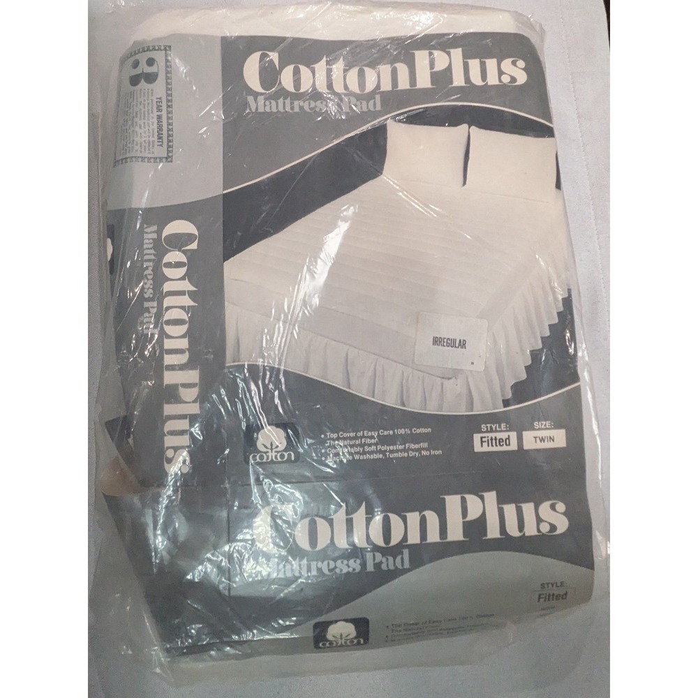 CottonPlus Mattress Pad Twin White New Irregular Fitted Cotton Top Cover